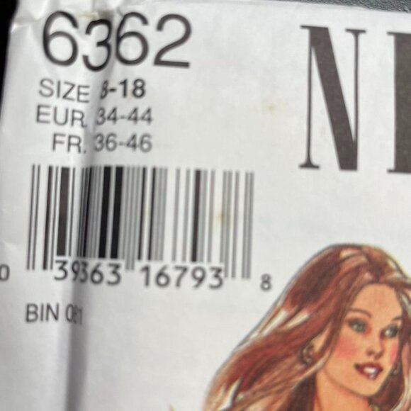 Vintage New Look Sewing Pattern 6362 1995 Wonens Shirt Top Tunic Cut 8 - 18 u - Picture 2 of 3